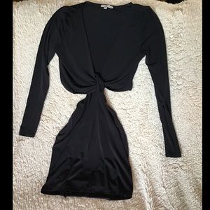 Black form Fitting Open Midriff Night Out Dress